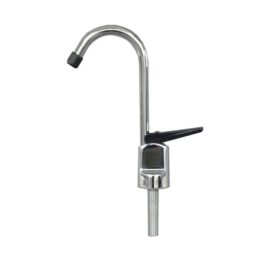 Standard black handle tap with short reach spout